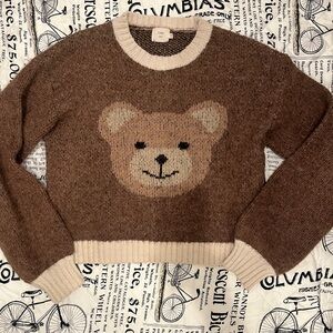 Brown Bear Sweater with Cream Accents